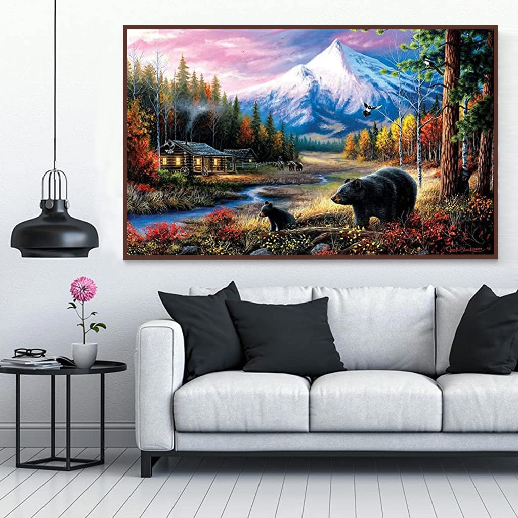 HASTHIP 5D Diamond Painting Kit, 27.5 X 15.7inch Large Size Black Bear Diamond Painting Kits for Adults, DIY Full Drill Crystal Rhinestone Arts and Crafts, Art Diamond Painting for Home Wall Decor HASTHIP 5D Diamond Painting Kit, 27.5 X 15.7inch Large Size Black Bear Diamond Painting Kits for Adults, DIY Full Drill Crystal Rhinestone Arts and Crafts, Art Diamond Painting for Home Wall Decor